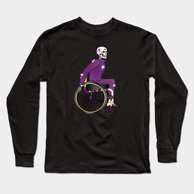 Sugar Skull Roller Long Sleeve T-Shirt by RollingMort91